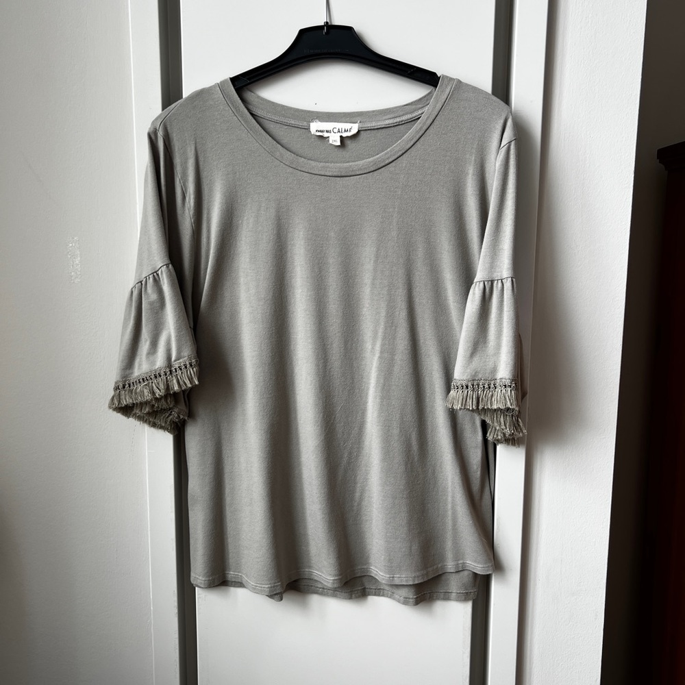Johnny Was Embellished Calme' TEE * Neutral * Macramé * size XXL *
